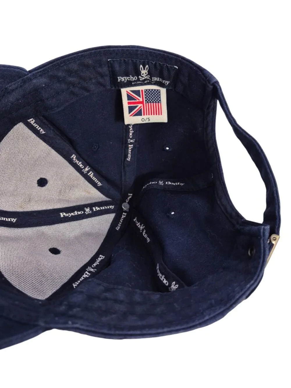 Psycho Bunny Navy Baseball Cap with Red Embroidered Logo OS